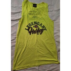 Harley-Davidson Daytona Beach Tank Top‎ Neon Yellow Graphic Sleeveless Shirt XL